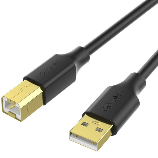 Uniqkart QG-CVQ20 1m Gold Plated High-Speed Scanner Cord USB 2.0 A Male to B Male Printer Cable Compatible with Printer Scanner Fax Machine