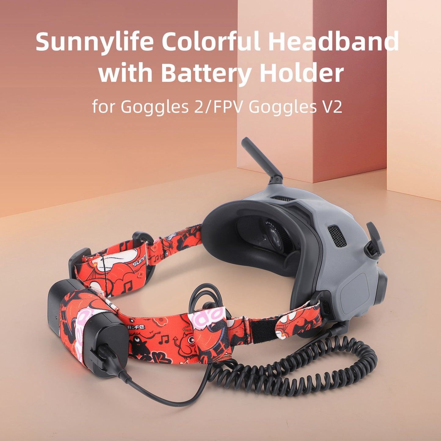 SUNNYLIFE TD487 For DJI Avata FPV Goggles Glasses V2 Adjustable Head Strap Color Elastic Fixing Band Headband - Camouflage