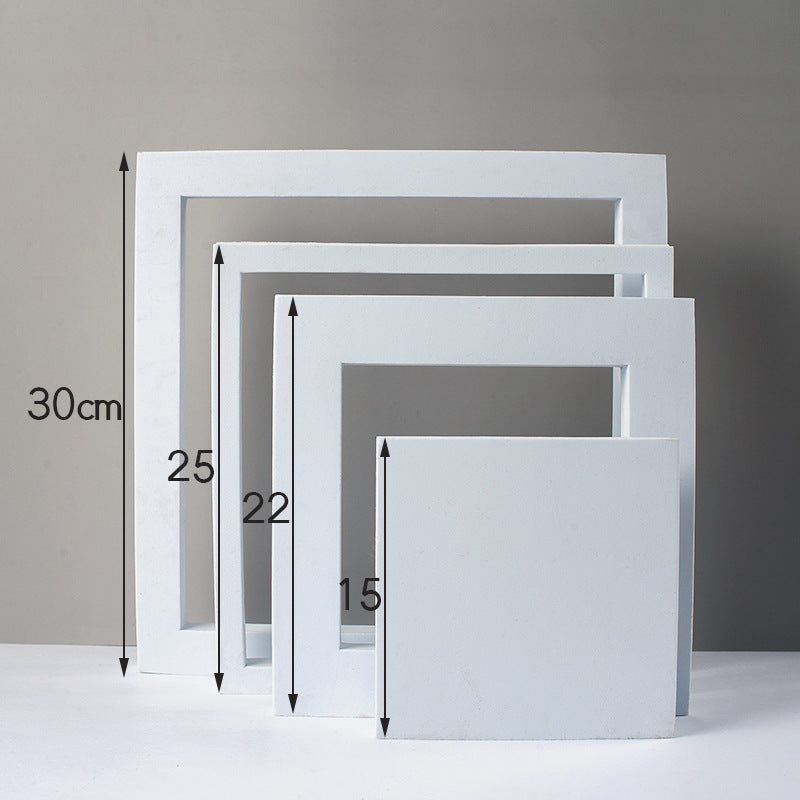 4pcs/Set Cube Photo Photography Props Three-Dimensional Jewelry Beauty Ornaments Food Pendulum Decoration Background - White