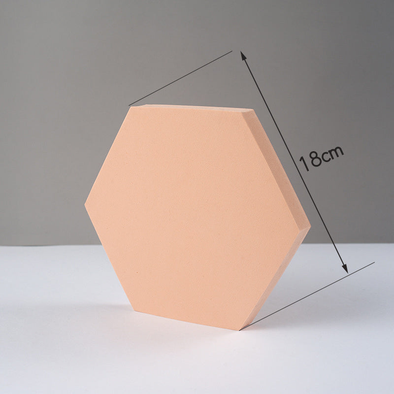 18*10*2cm Hexagon Ornament Shooting Background Geometric Shape Photography Prop - Nude