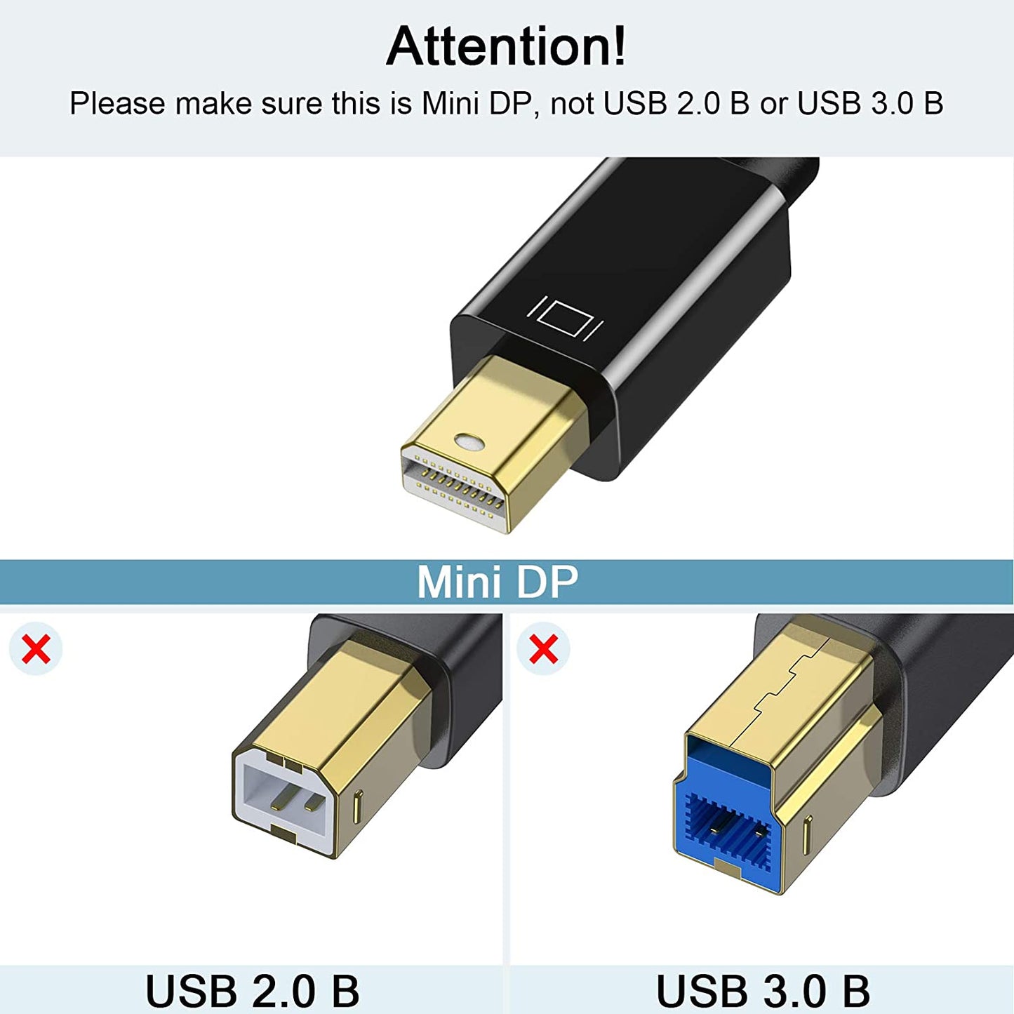 Uniqkart QG-HD29 Mini DisplayPort to VGA Adapter Mini DP Male to VGA Male Converter Compatible with Computer HDTVs Monitors Projectors 1.8m