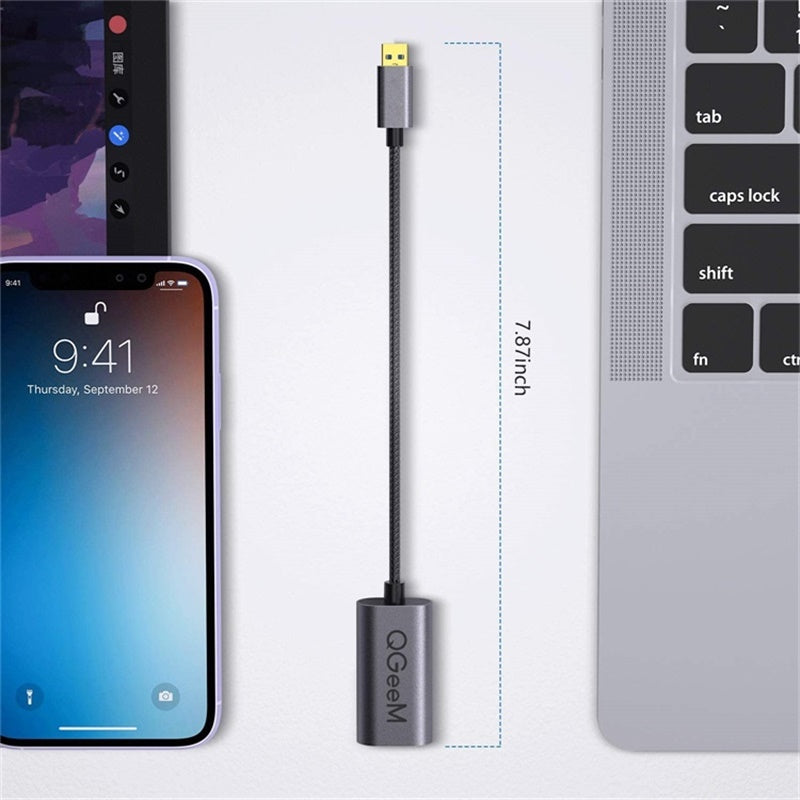 Uniqkart QG-UA07-A USB 3.0 to VGA Adapter USB Male to VGA Female Multi-Monitor Video Converter Compatible with Monitor Projector HDTV
