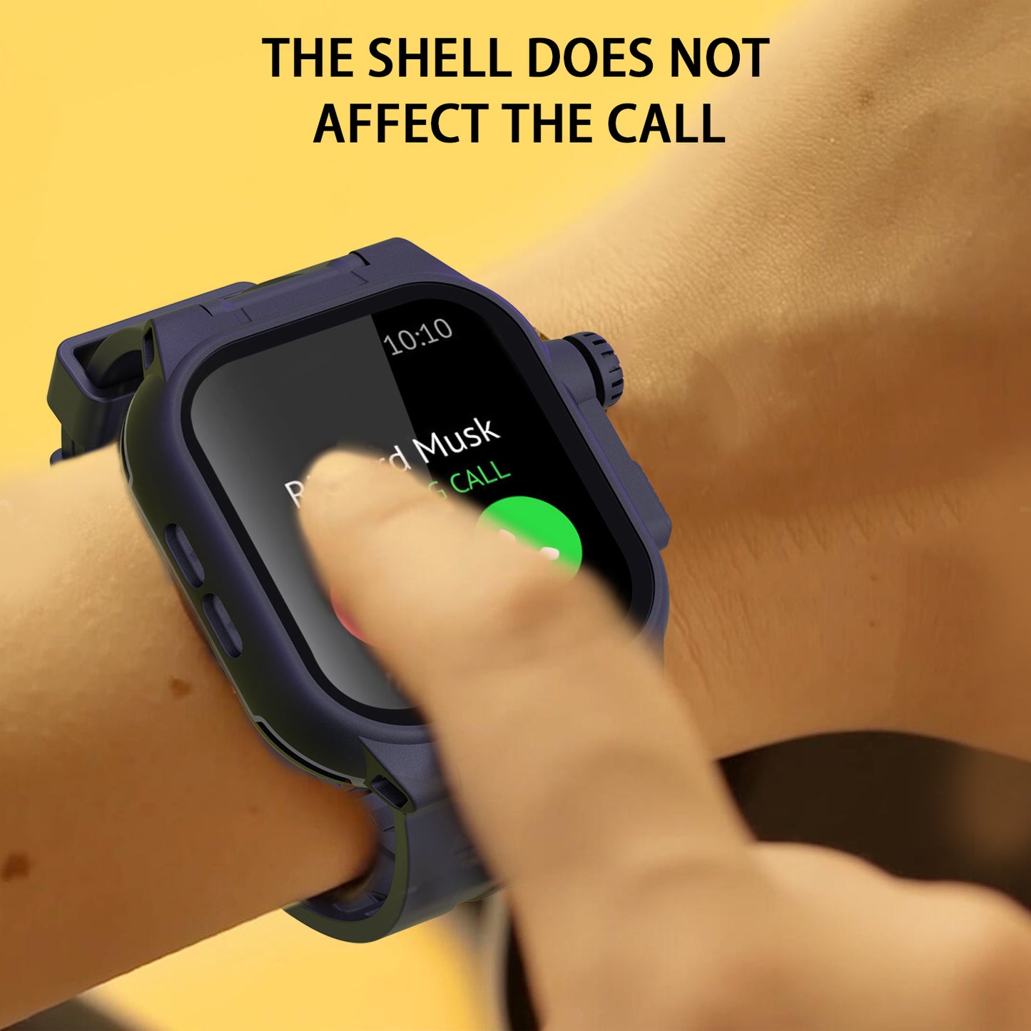 SHELLBOX For Apple Watch Series 8 41mm / 7 41mm IP68 Waterproof Case with Silicone Watch Band Smart Watch Protector Replacement Strap