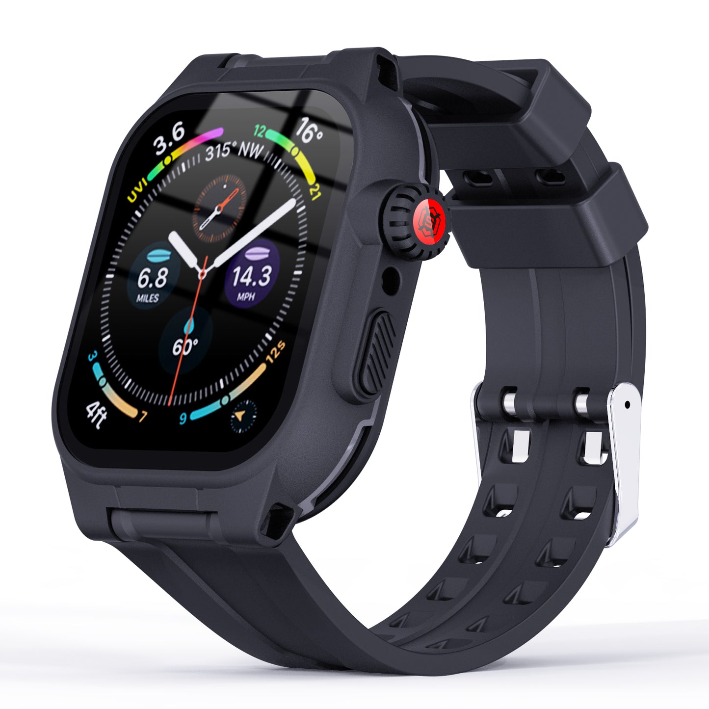 SHELLBOX For Apple Watch Series 8 45mm / 7 45mm Waterproof Case Shockproof Screen Protective Case with Silicone Watch Band