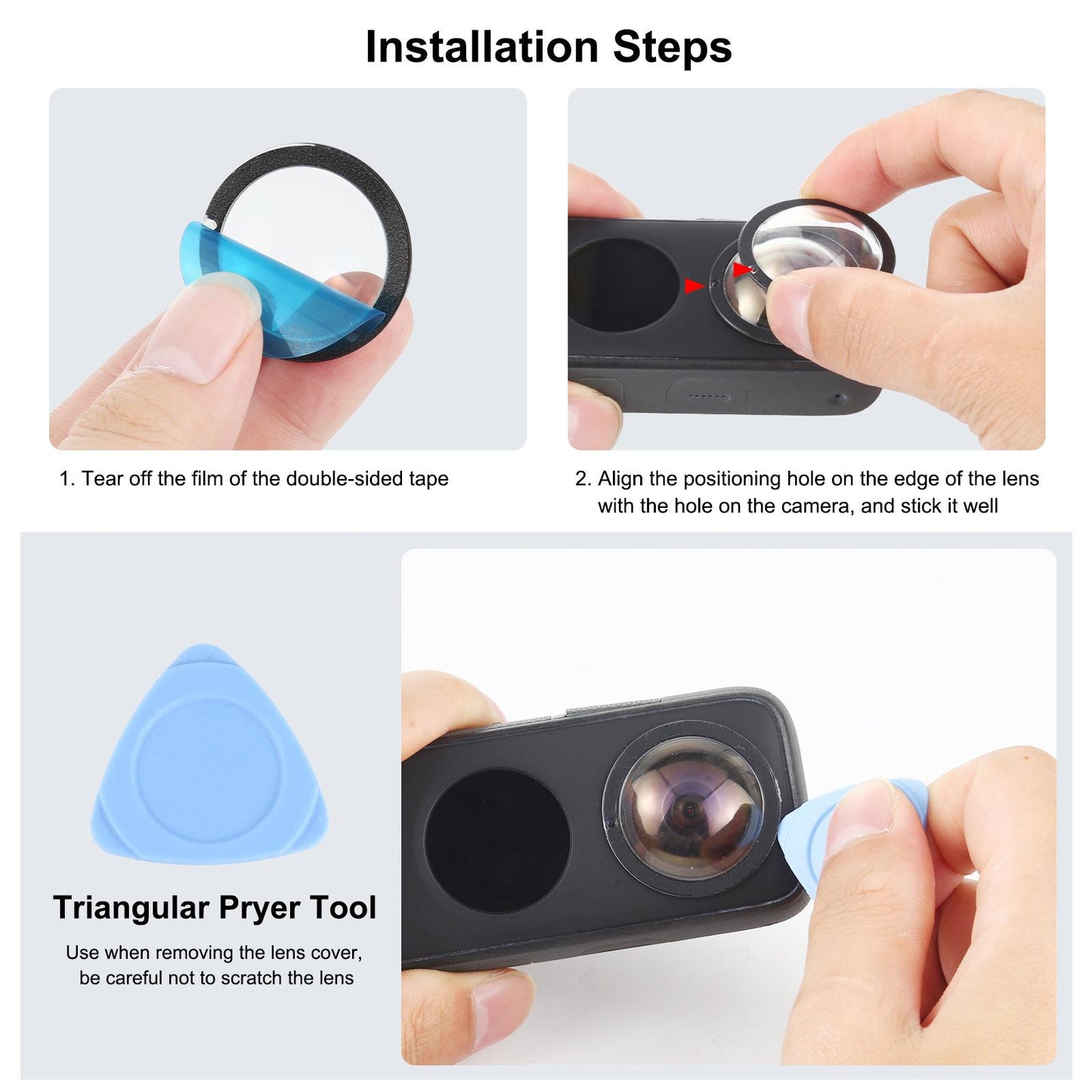 2Pcs Dual Lens Guards Black Rubber Sleeve for Insta 360 One x2 Sports Camera