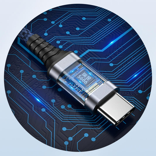 2 in 1 USB Type C to AUX Charger Adapter PD 60W Fast Charging MH339A Blue