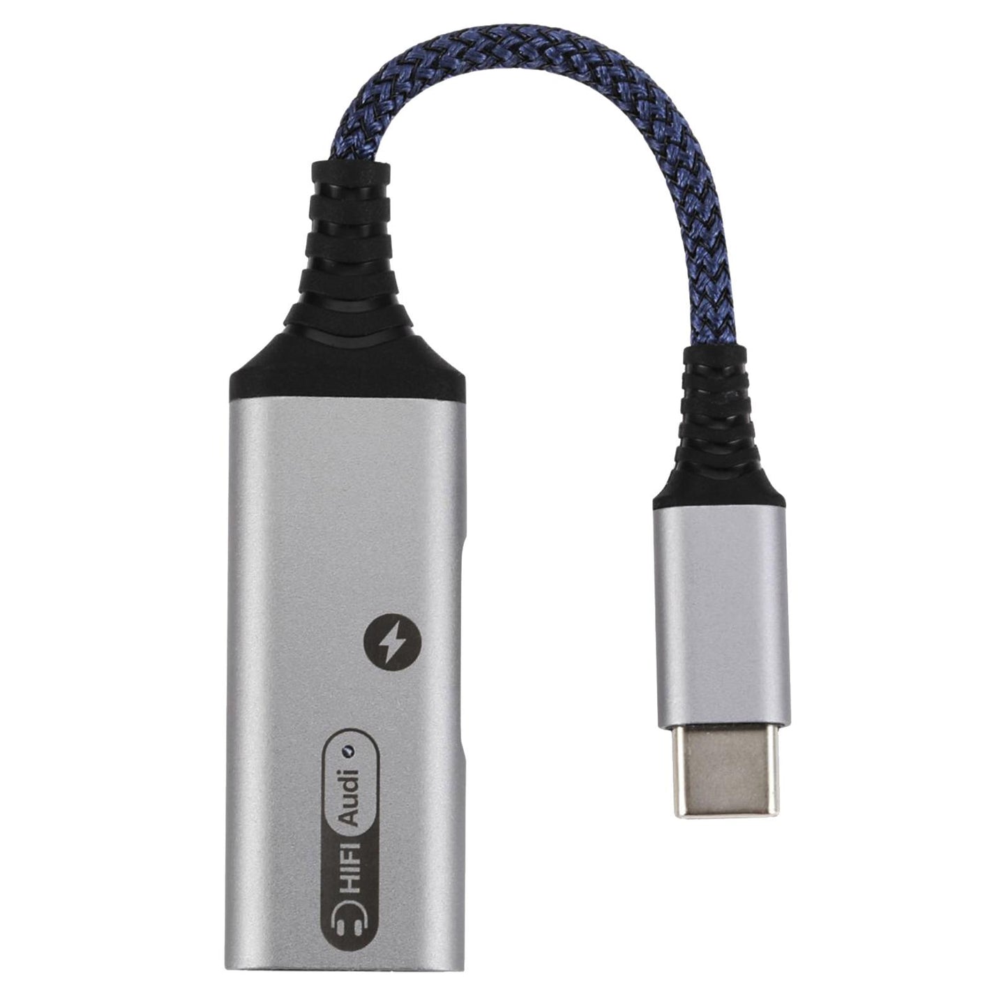 2 in 1 USB Type C to AUX Charger Adapter PD 60W Fast Charging MH338A Blue