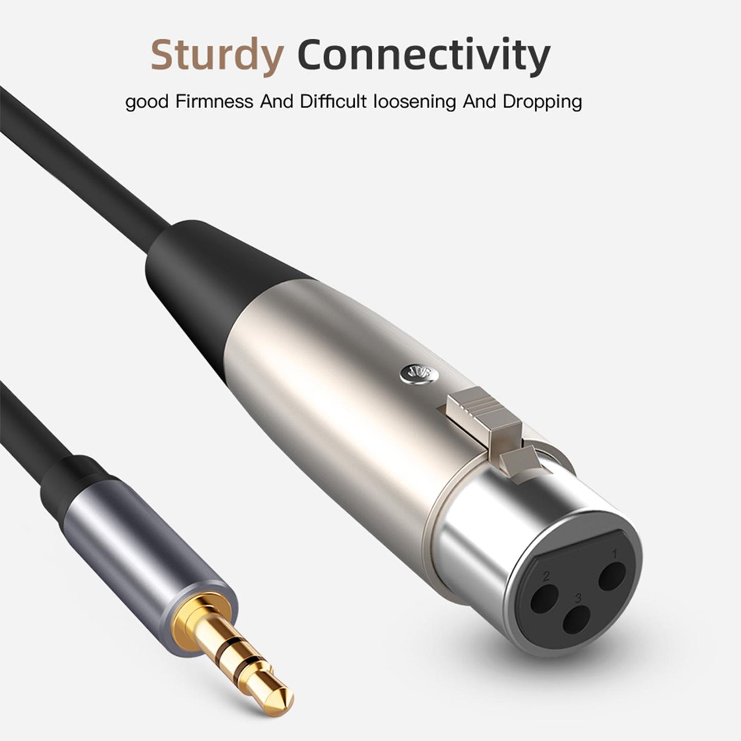 1.5M XLR to 3.5mm Cable Adapter Audio Cord for Notebook Mobile Phone Laptop