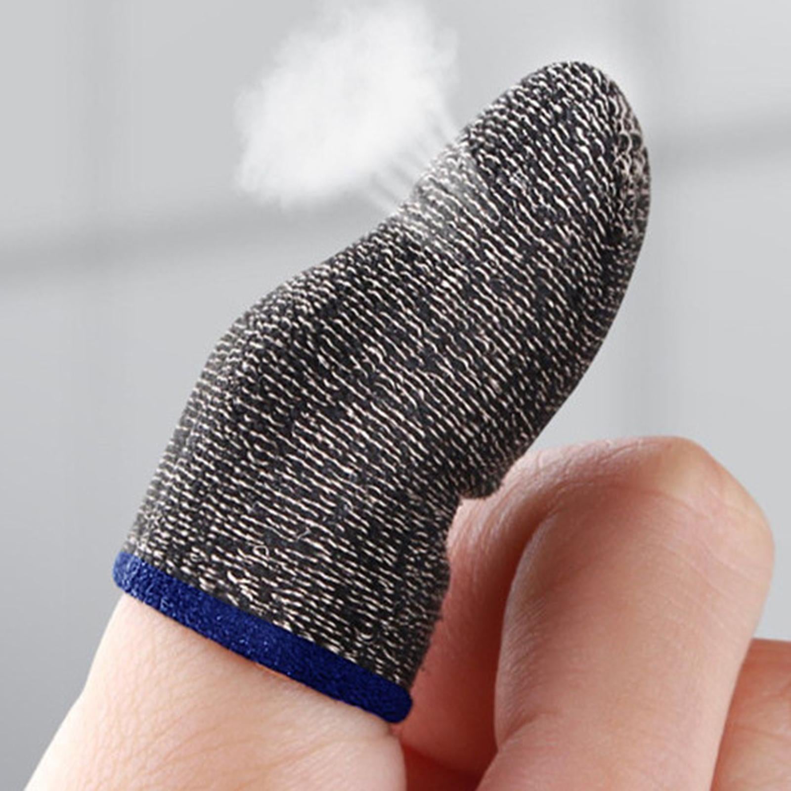 20 Pieces Gaming Finger Sleeves Anti Sweat Breathable Cover for Mobile Game Blue