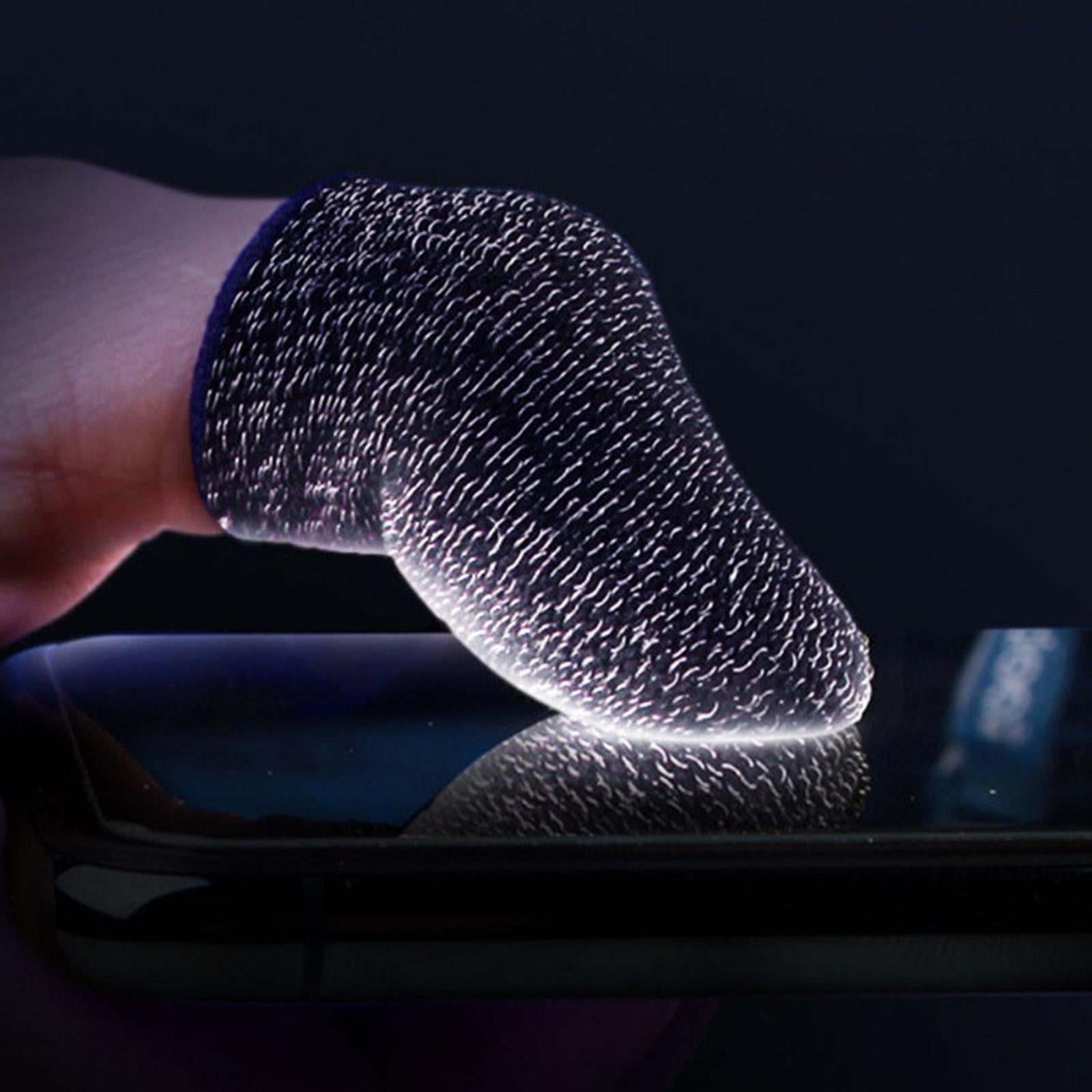 20 Pieces Gaming Finger Sleeves Anti Sweat Breathable Cover for Mobile Game Blue
