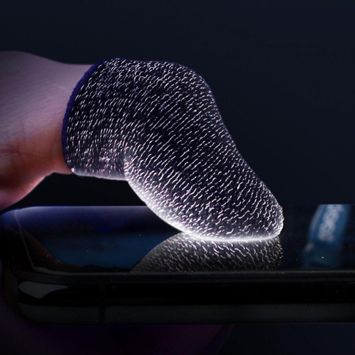 20 Pieces Gaming Finger Sleeves Anti Sweat Breathable Cover for Mobile Game Blue