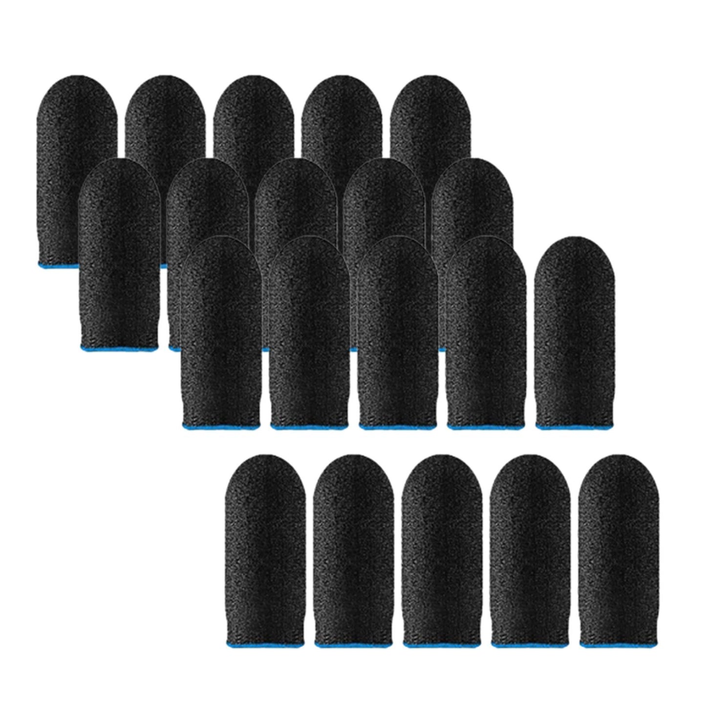 20 Pieces Gaming Finger Sleeves Anti Sweat Breathable Cover for Mobile Game Blue