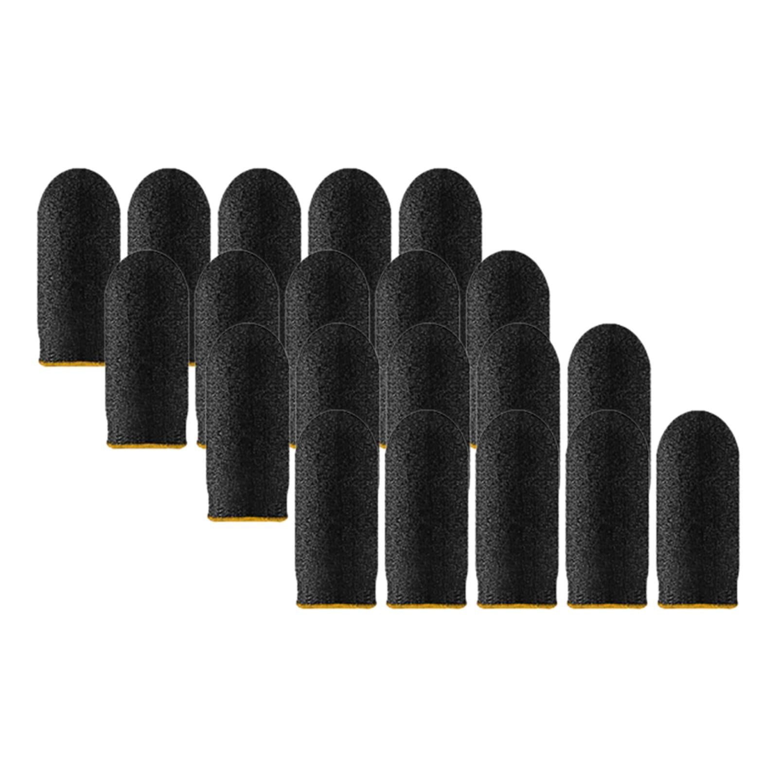 20 Pieces Gaming Finger Sleeves Anti Sweat Breathable Cover for Mobile Game Yellow