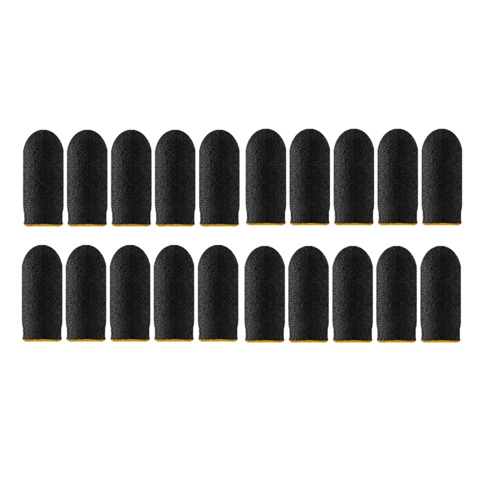 20 Pieces Gaming Finger Sleeves Anti Sweat Breathable Cover for Mobile Game Yellow