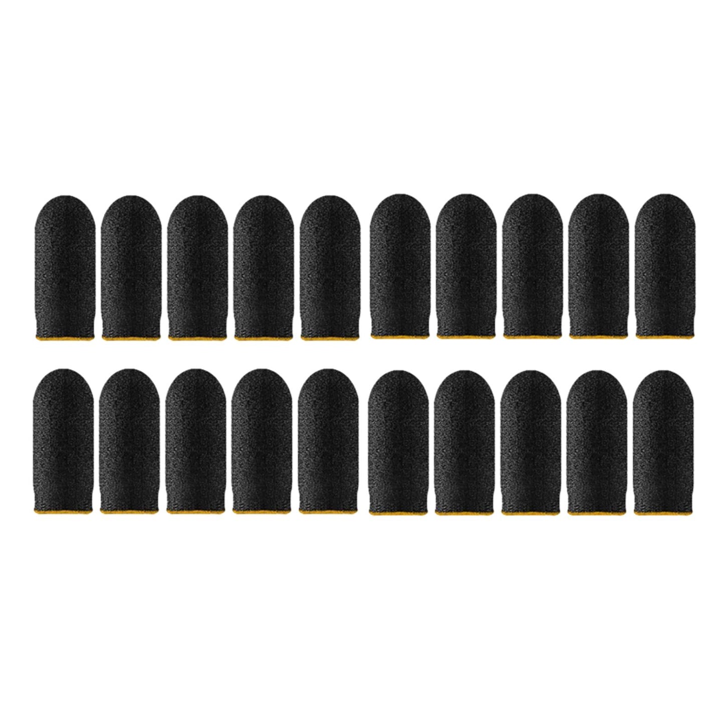 20 Pieces Gaming Finger Sleeves Anti Sweat Breathable Cover for Mobile Game Yellow