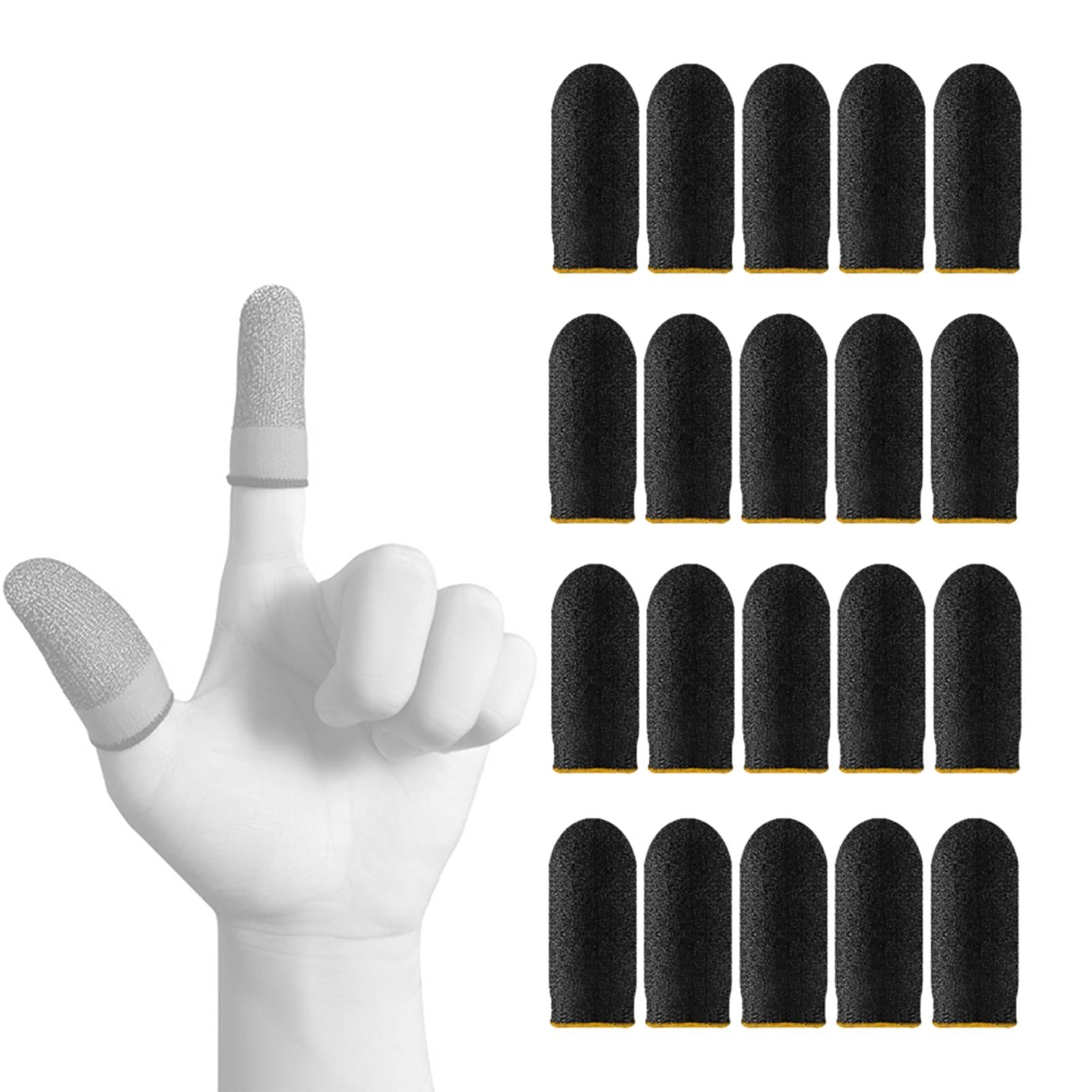 20 Pieces Gaming Finger Sleeves Anti Sweat Breathable Cover for Mobile Game Yellow