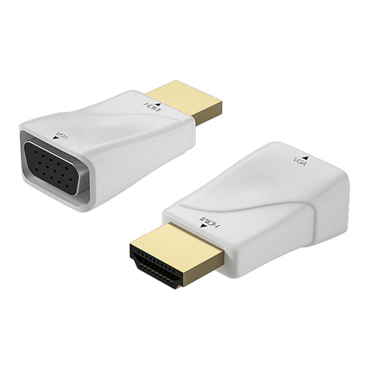 HDMI to VGA Adapter Video Converter for Monitor Projector TV - White