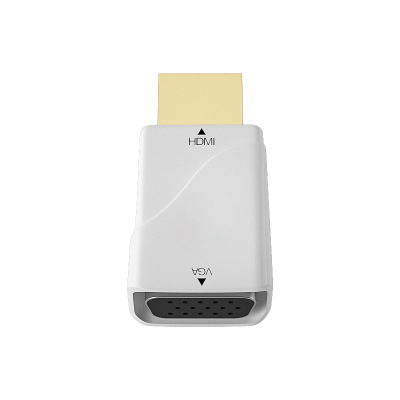 HDMI to VGA Adapter Video Converter for Monitor Projector TV - White