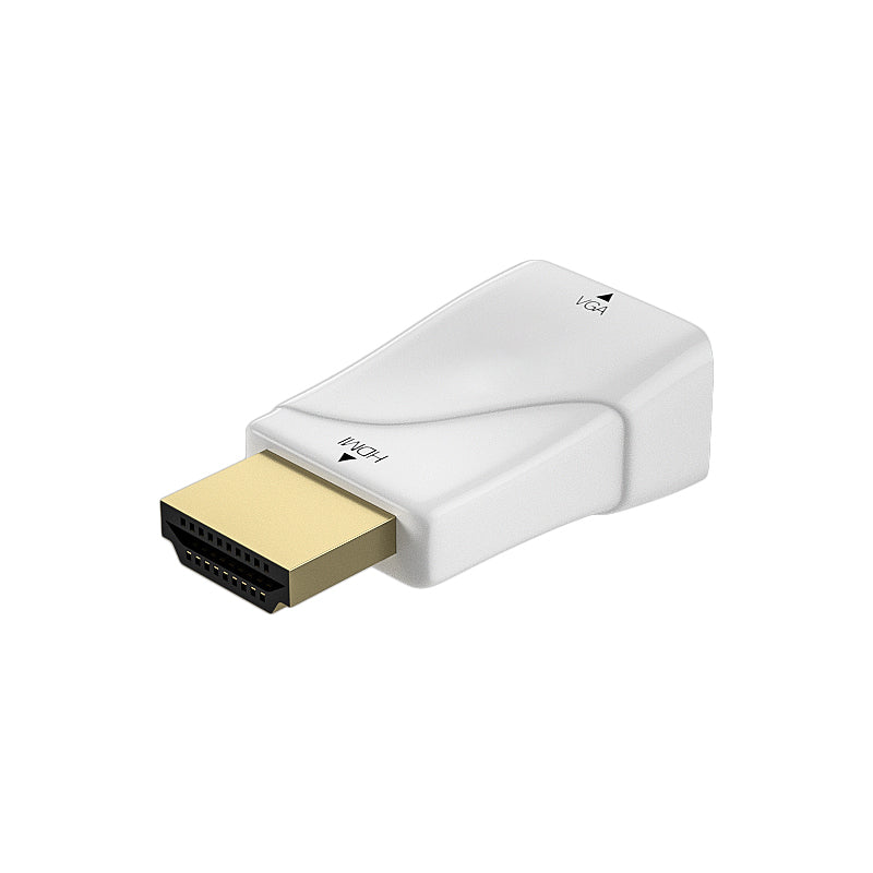 HDMI to VGA Adapter Video Converter for Monitor Projector TV - White
