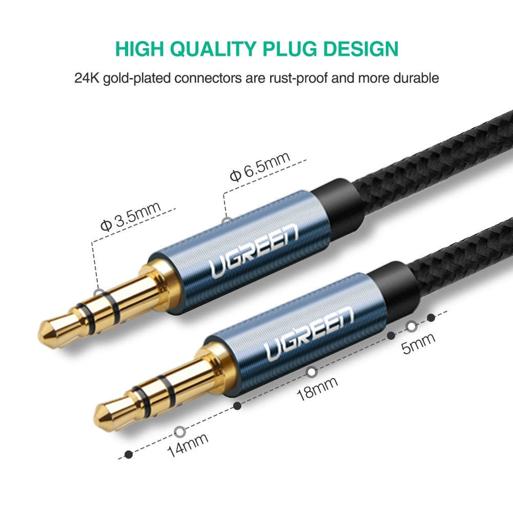 Uniqkart 1m 10685 3.5mm to 3.5mm Male to Male Cable Nylon Braided Audio Cord
