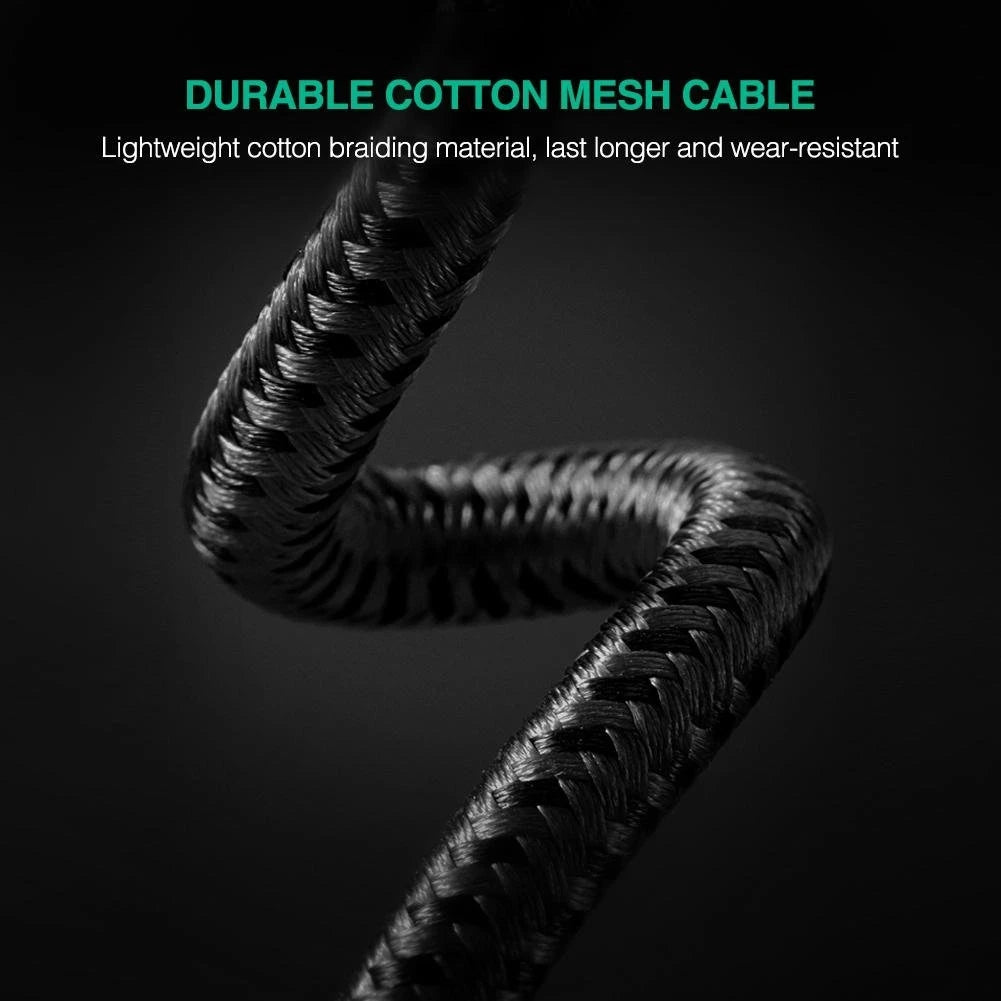 Uniqkart 1m 10685 3.5mm to 3.5mm Male to Male Cable Nylon Braided Audio Cord