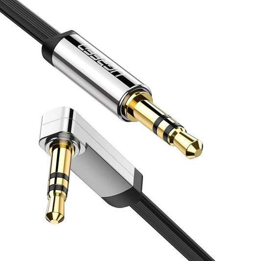 Uniqkart 1m 10597 Right Angle 3.5mm to 3.5mm Male to Male Flat Cable Audio Cord