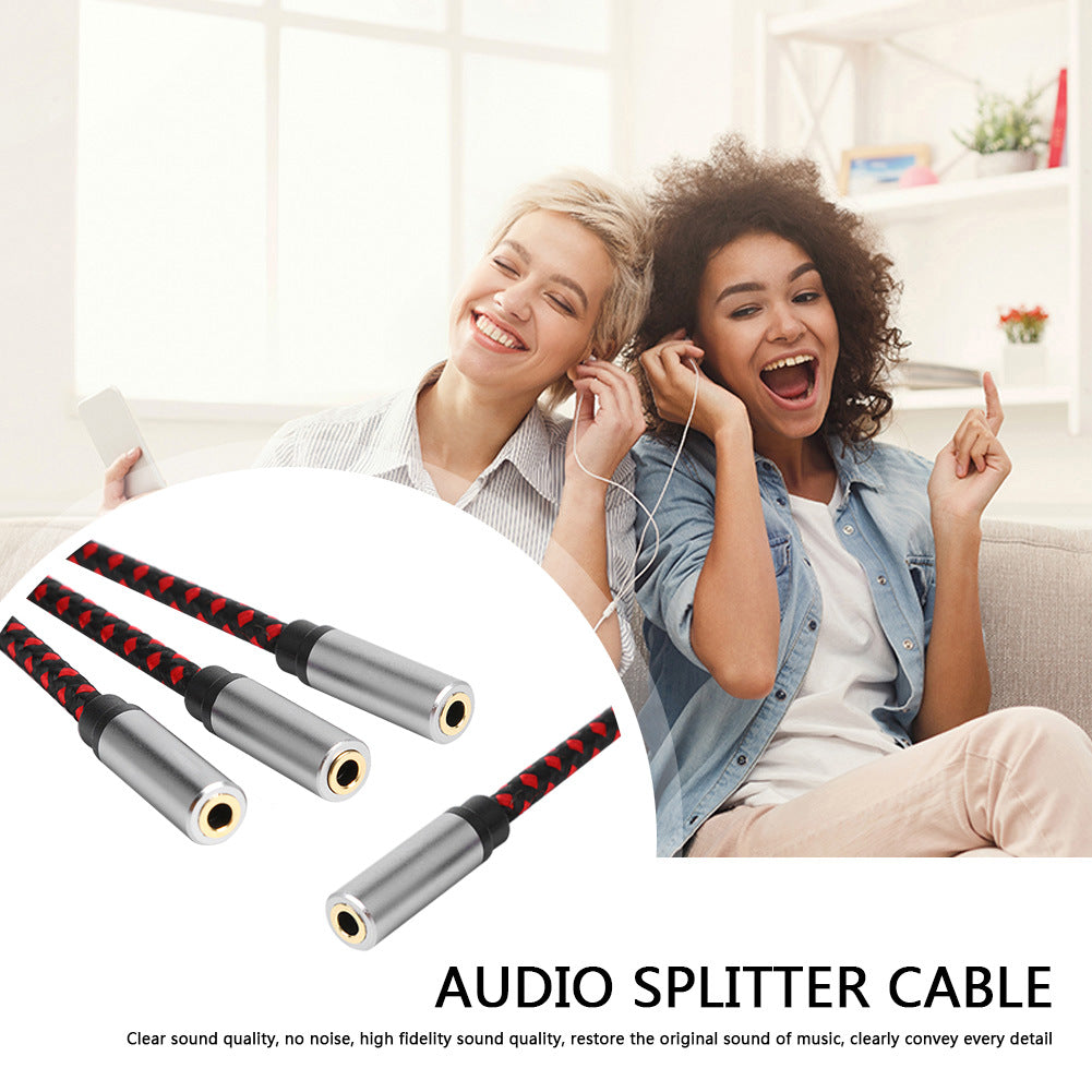 30cm 3.5mm Female to 3 3.5mm Female Jack Audio Cable Headphone Splitter Cord