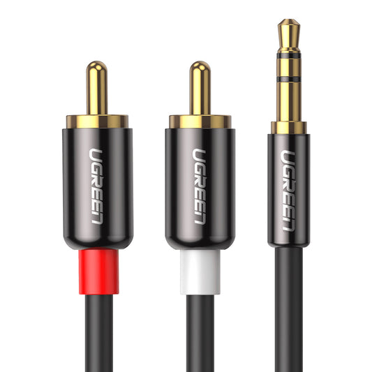 Uniqkart 20779 0.5-Meter RCA Cable 3.5mm Male to 2RCA Male Y Splitter Stereo Audio Cable for Smartphones/Speakers/Tablets/HDTV/MP3 Players