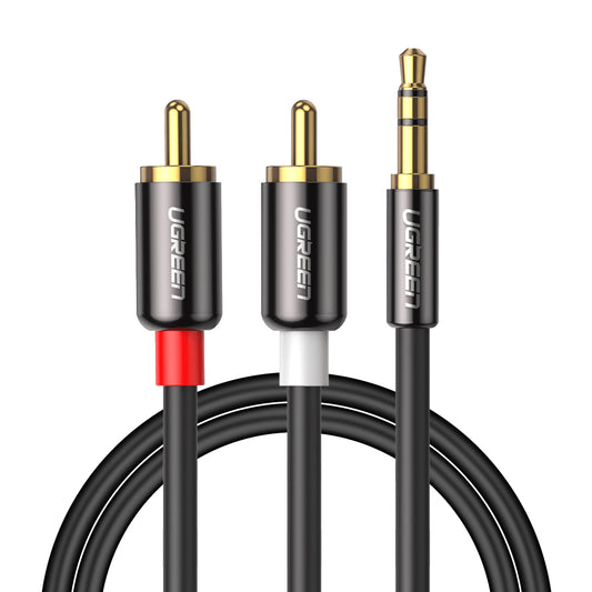 Uniqkart 10583 1.5-Meter RCA Stereo Y Splitter Cable Cord 3.5mm to 2RCA Male Cable Audio Adapter for Smartphones/Speakers/Tablets/HDTV/MP3 Players