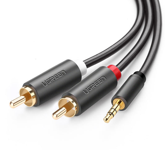 UGREEN 10516 8-Meter PVC Jacket Gold-Plated Connectors 3.5mm Male to 2RCA Male Stereo Audio Adapter Cord Y Splitter for Smartphones/Speakers/Tablets/HDTV/MP3 Players