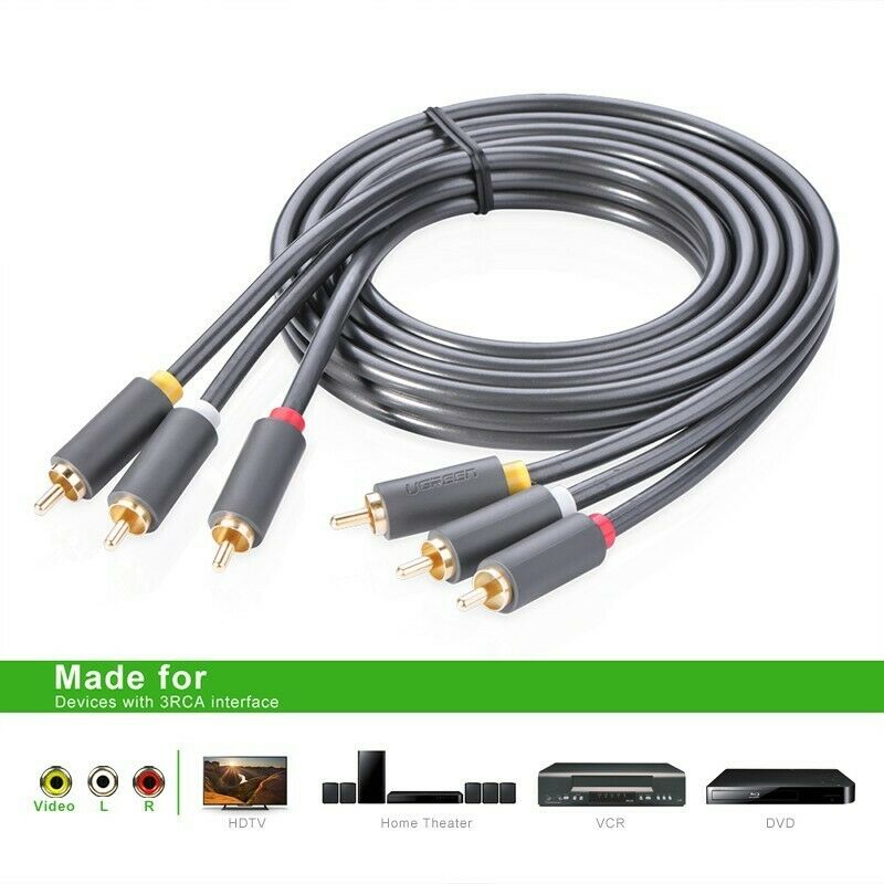 Uniqkart 10524 1.5m 3 RCA Male to 3 RCA Male Stereo Audio Cable AUX Cord