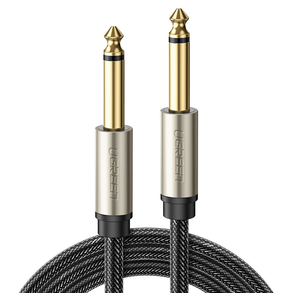 Uniqkart 40815 10-Meter 6.35mm Male to Male Straight Audio Cable Nylon Braided Aux Cord for Electric Guitar/Home Theater/Amplifier/Bass