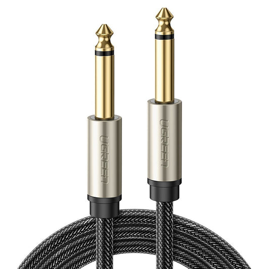 Uniqkart 40815 10-Meter 6.35mm Male to Male Straight Audio Cable Nylon Braided Aux Cord for Electric Guitar/Home Theater/Amplifier/Bass
