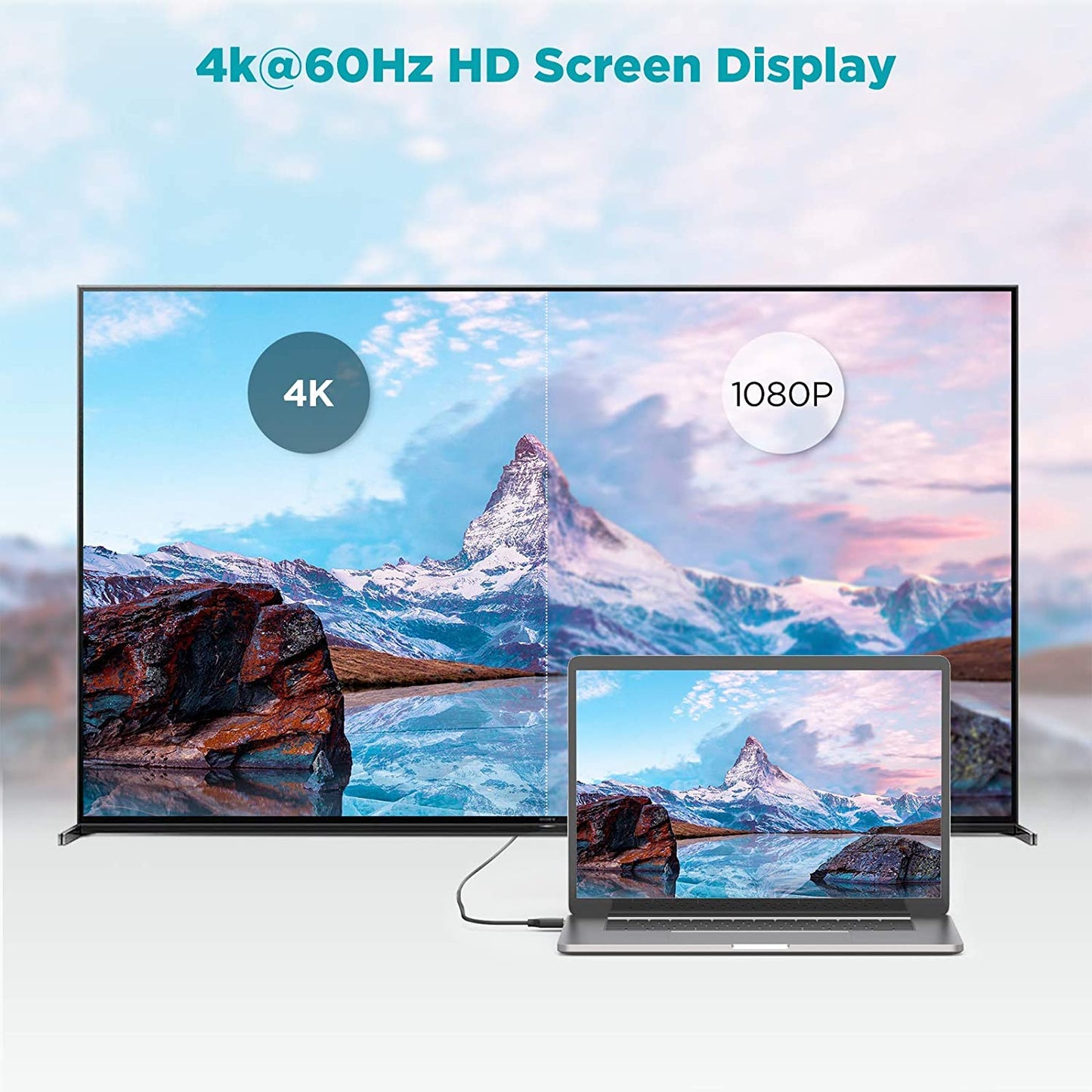 Uniqkart QG-HD16 1.8m DP to DP Cable 4K/60Hz HD Video DisplayPort 1.2 Adapter Cable for HDTV Monitor Projector