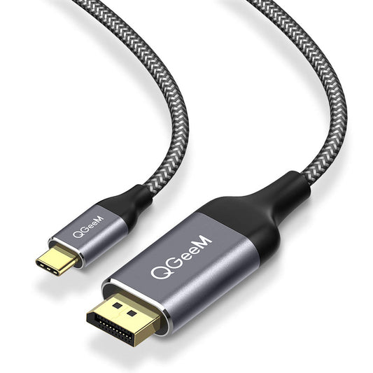 Uniqkart QG-UA13-12 Type-C Male to DP Male Adapter Nylon Braided USB-C to DP Converter Cable 4K/60Hz for Mobile Phones Computers 1.2m