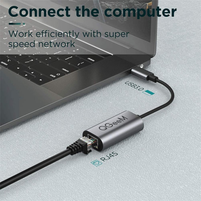 Uniqkart UA05-A USB 3.0 to Gigabit Ethernet Adapter USB to RJ45 LAN Wired Converter Compatible with Nintendo Switch Wii MacBook All USB Devices