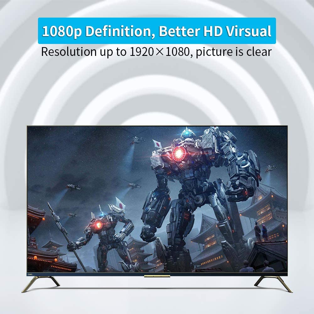 Uniqkart QG-HD12 VGA Male to HDMI Female Converter VGA to HDMI Adapter with 3.5mm Audio Jack Support PD Charging Audio Transmission 1080P/60Hz