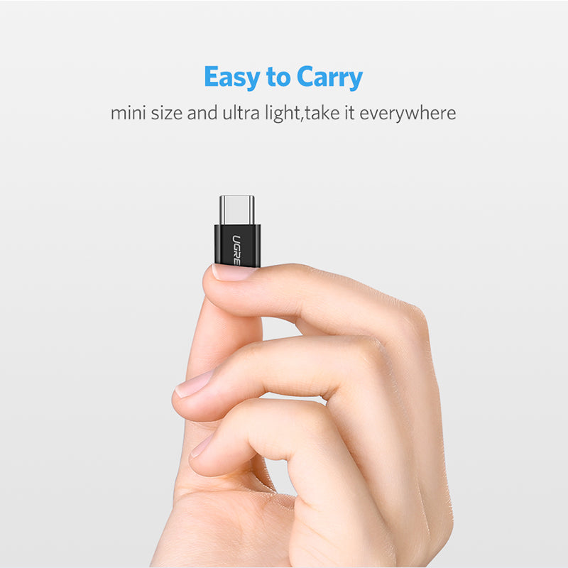 Uniqkart 30865 Type-C Male to Micro USB Female Adapter Mini Portable USB C Converter Compatible with Mobile Phones Tablets Laptops