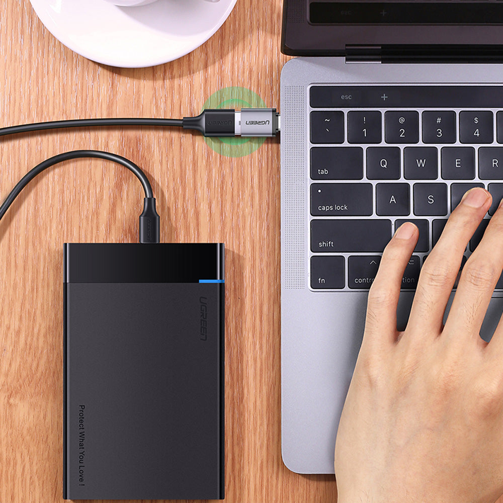 UGREEN US270 Type-C Male to USB3.0 Adapter Aluminum Shell Mini USB-C Converter with Lanyard - Silver