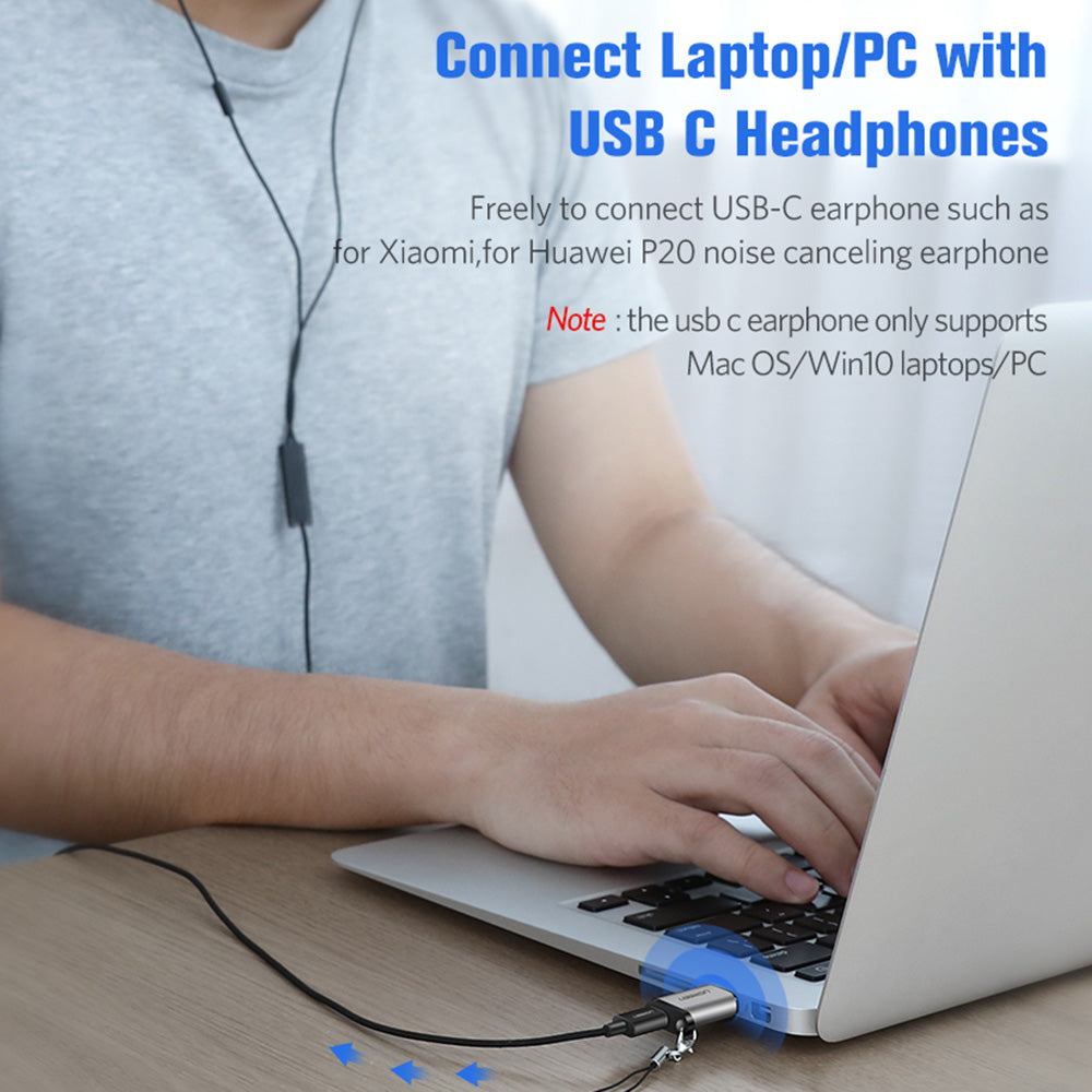 Uniqkart US276 USB 3.0 Male to Type-C Female Adapter Mini Potable USB 3.0 Converter for Laptop Samsung Xiaomi 10 Headphones