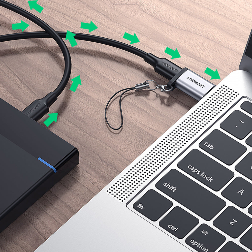 Uniqkart US276 USB 3.0 Male to Type-C Female Adapter Mini Potable USB 3.0 Converter for Laptop Samsung Xiaomi 10 Headphones