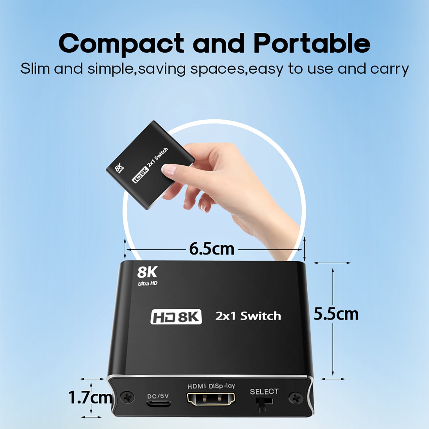NK-W80 HDMI Switch Video Capture Card High Definition 8K 1080P HDMI Ports DC 5V Output Adapter for Streaming Gaming Teaching