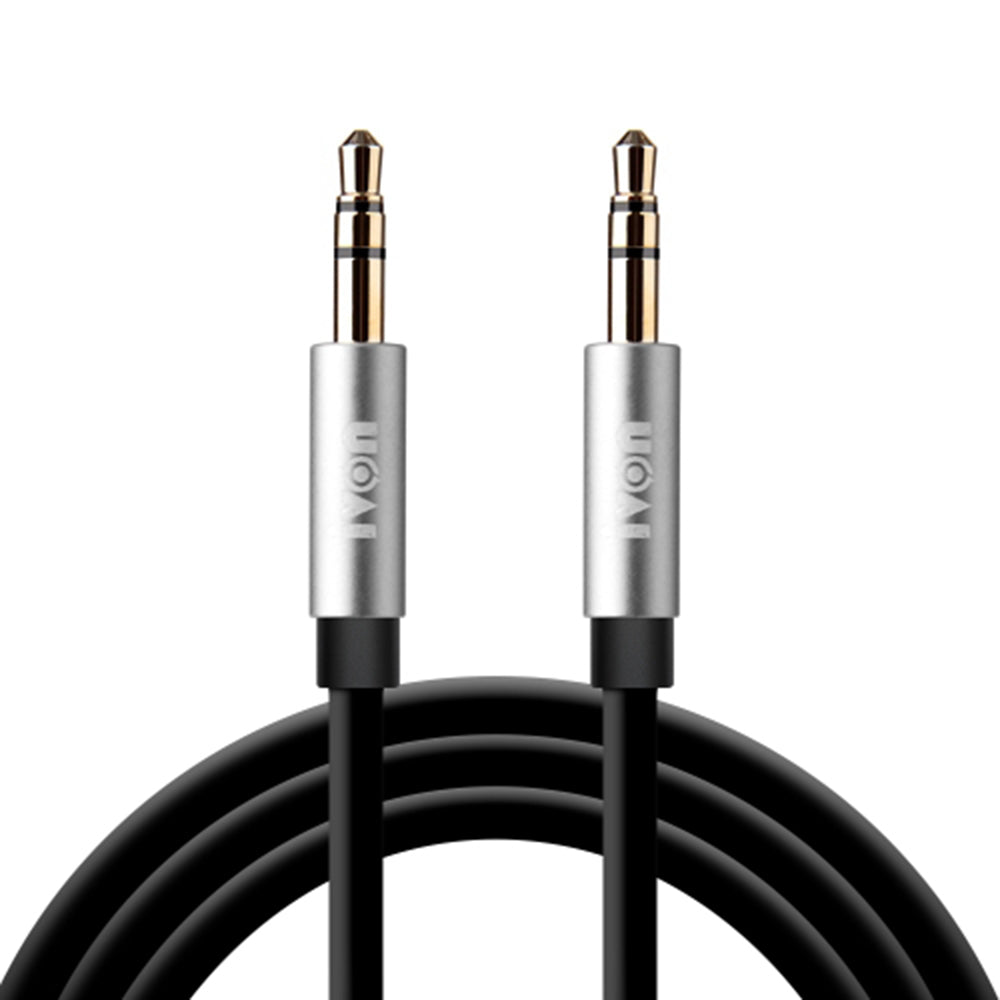 CA55 3.5mm Stereo Audio Cable Extension Cord 1m Long Male to Male Tangle-free AUX Cable for Headphones Home/Car Stereos and More - Black