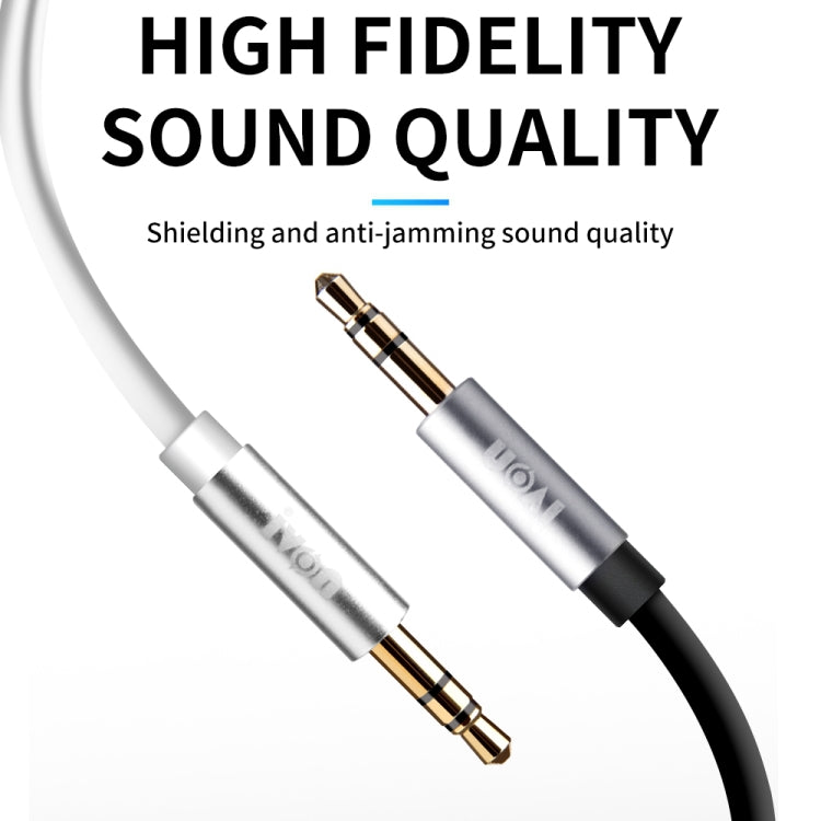 CA55 3.5mm Stereo Audio Cable Extension Cord 1m Long Male to Male Tangle-free AUX Cable for Headphones Home/Car Stereos and More - Black