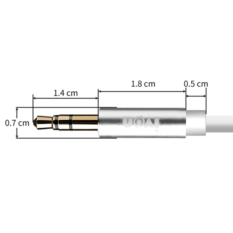 CA55 3.5mm Stereo Audio Cable Extension Cord 1m Long Male to Male Tangle-free AUX Cable for Headphones Home/Car Stereos and More - White