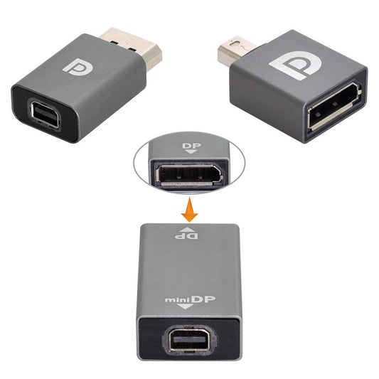 DP-033 3Pcs/Set DisplayPort Adapter DP Male to Mini DP Female + DP Female to Mini DP Male + DP Female to Mini DP Female Converter Supprot 4K/60Hz for Video PC Laptop TV