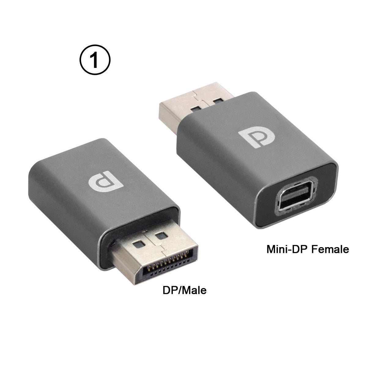 DP-033 3Pcs/Set DisplayPort Adapter DP Male to Mini DP Female + DP Female to Mini DP Male + DP Female to Mini DP Female Converter Supprot 4K/60Hz for Video PC Laptop TV
