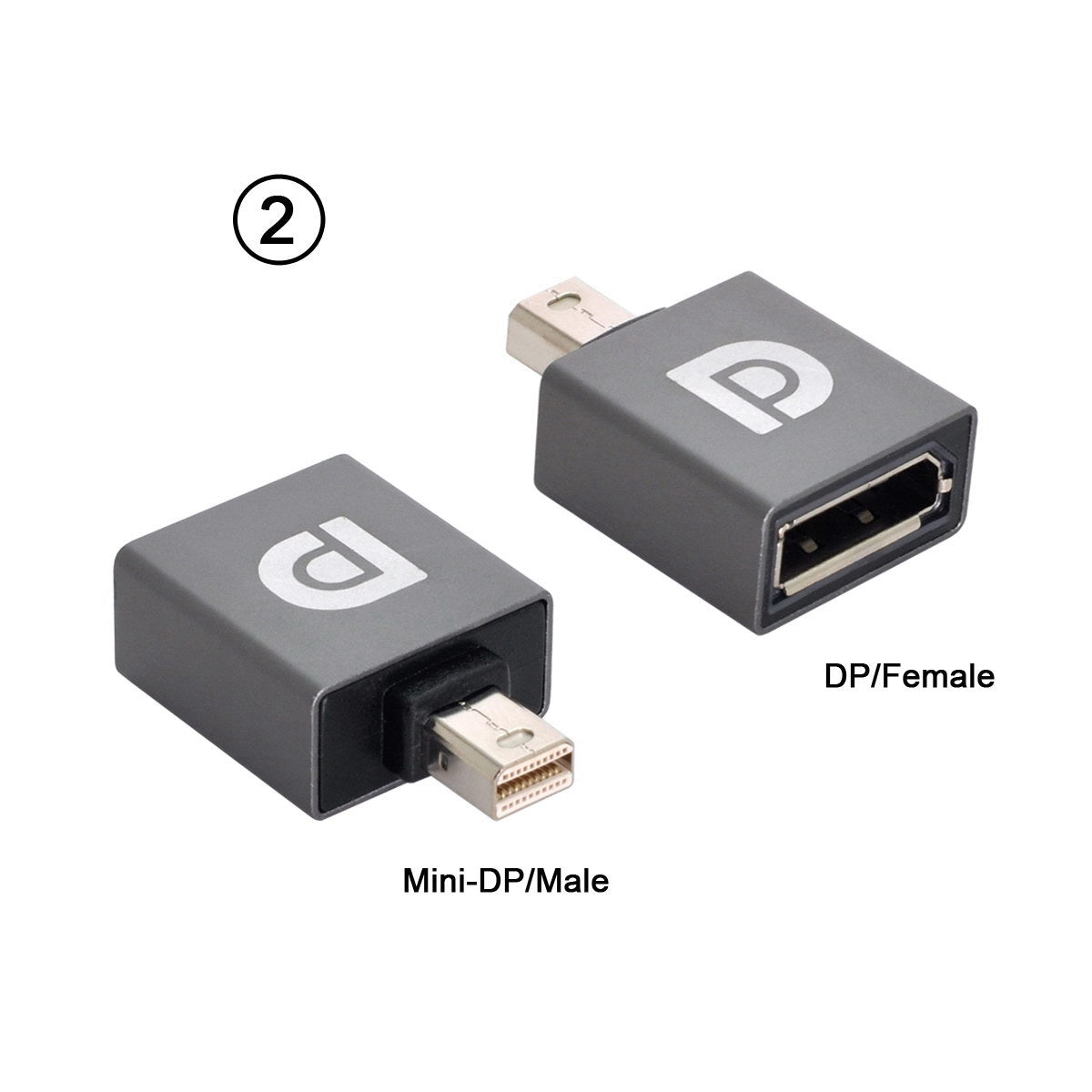 DP-033 3Pcs/Set DisplayPort Adapter DP Male to Mini DP Female + DP Female to Mini DP Male + DP Female to Mini DP Female Converter Supprot 4K/60Hz for Video PC Laptop TV