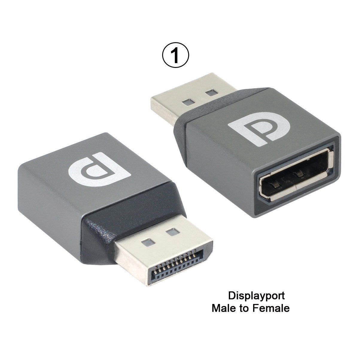DP-034 2Pcs/Set DisplayPort 1.2 4K/60Hz to DP Extension Adapter Ultra-HD DP Male to DP Female + DP Female to DP Female Converter for Video PC Laptop TV