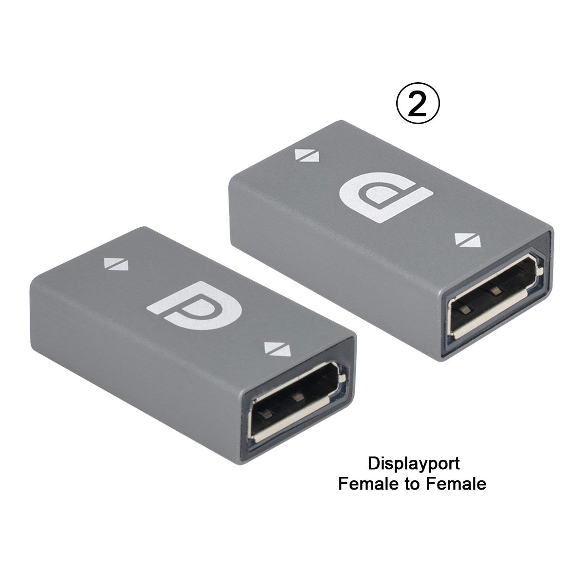 DP-034 2Pcs/Set DisplayPort 1.2 4K/60Hz to DP Extension Adapter Ultra-HD DP Male to DP Female + DP Female to DP Female Converter for Video PC Laptop TV